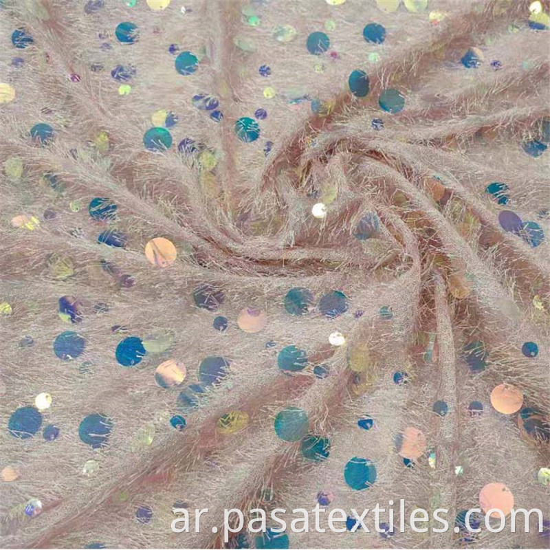 Fur Embroidery Sequins Fabric